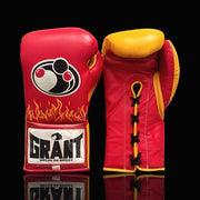 Grant Red/Yellow Leather Boxing Gloves Heavy Duty Training Pair