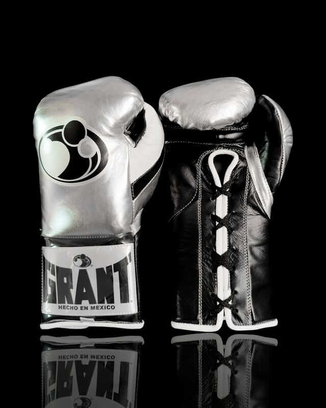 Grant Silver/Black 14oz Boxing Gloves Custom Sparring Gloves