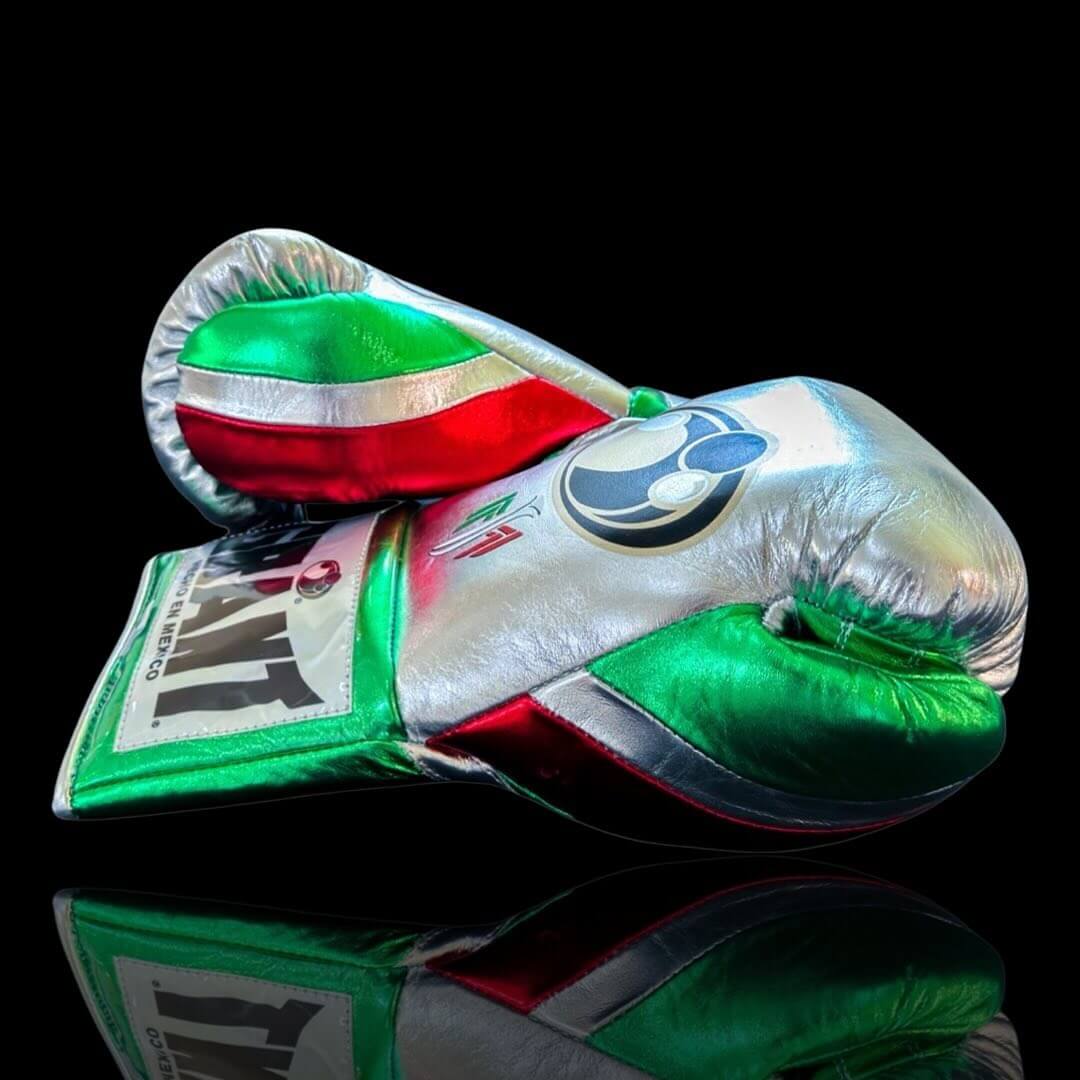 Grant Silver/Green/Red Boxing Gloves Beginner Friendly Training Gloves Thumb View