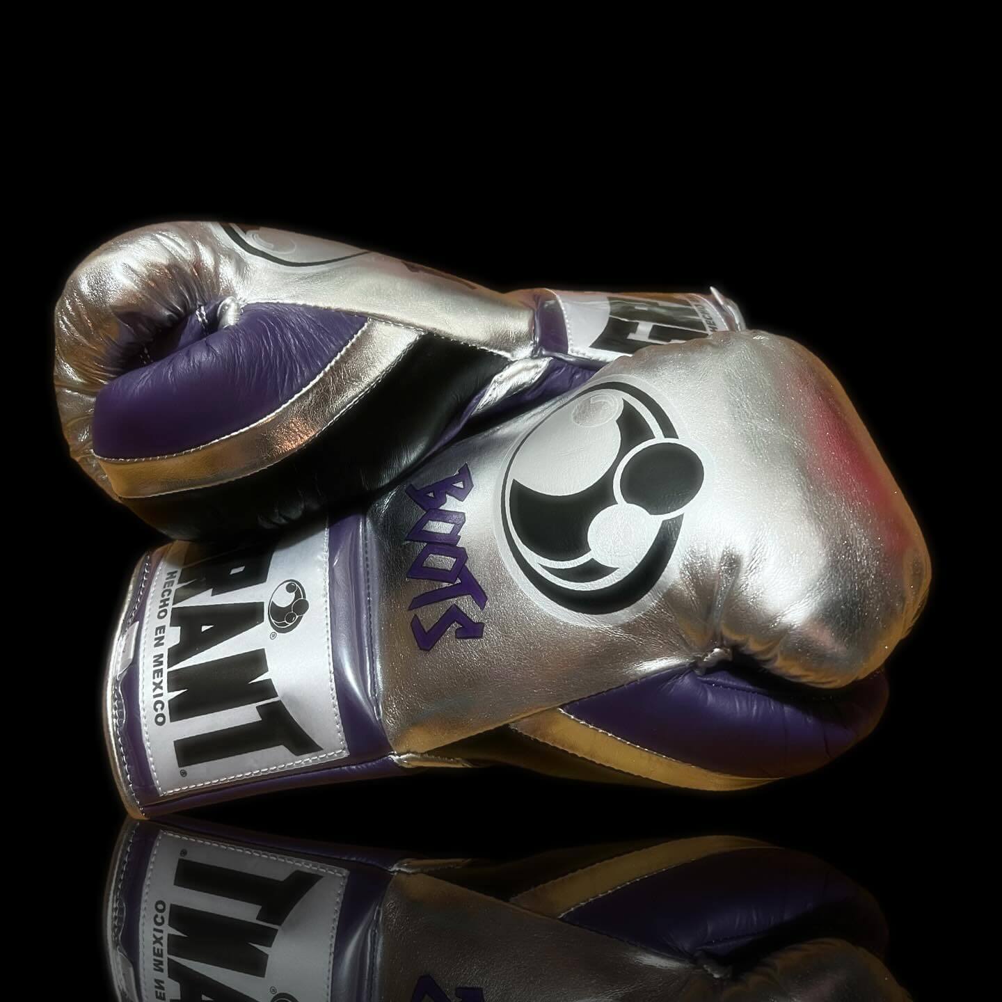 Grant Silver/Purple Boxing Gloves Premium Gym Training Pair Thumb View