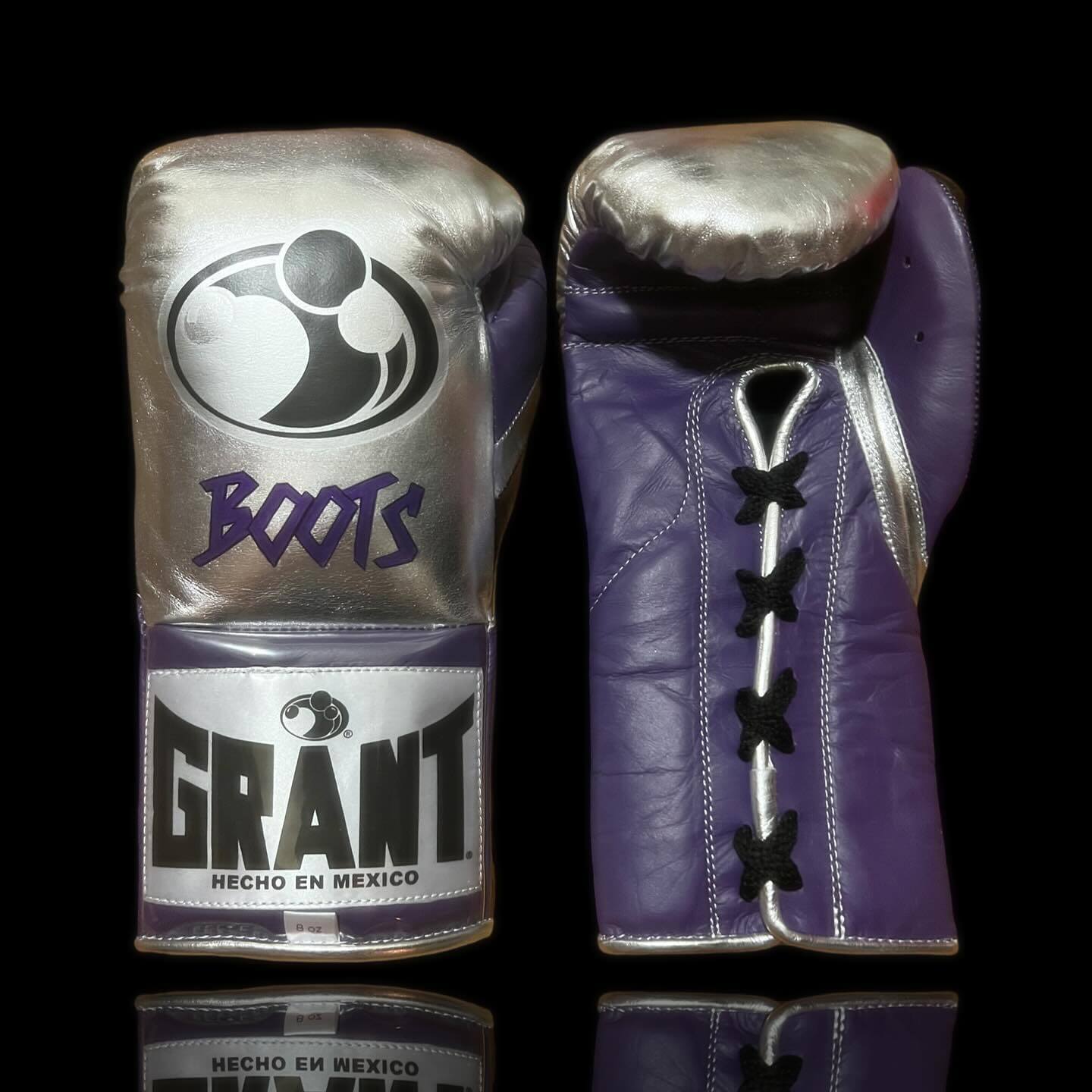 Grant Silver/Purple Boxing Gloves Premium Gym Training Pair