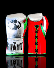 Grant Silver/Red/Green Boxing Gloves Sparring Training Gloves