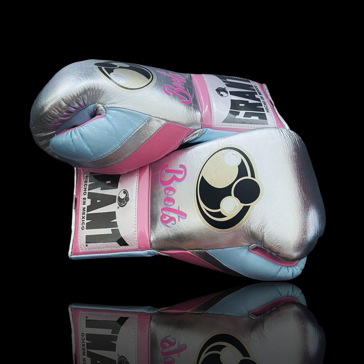 Grant Silver/Sky-Blue/Pink Boxing Gloves Women Fitness Training Gloves Thumb View
