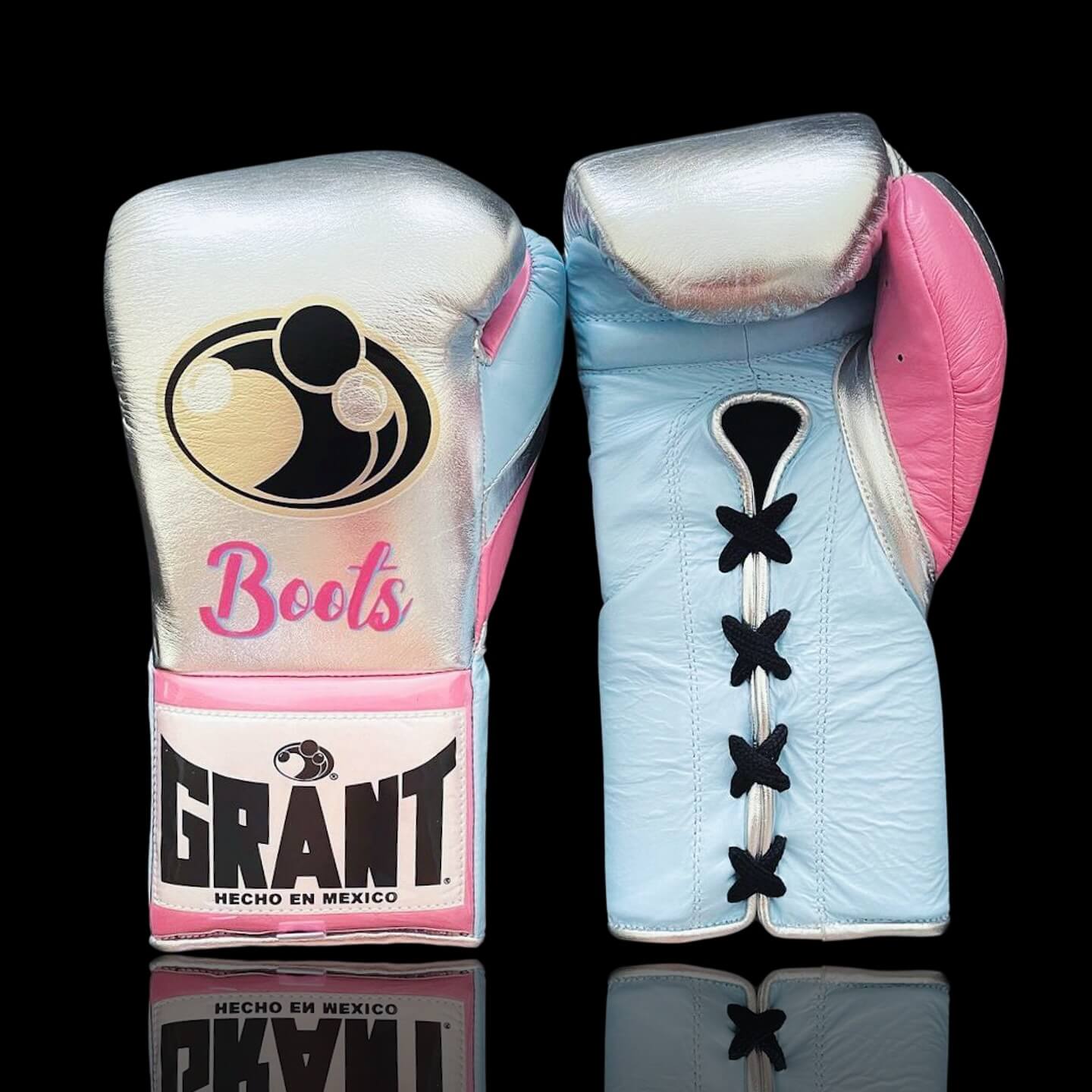 Grant Silver/Sky-Blue/Pink Boxing Gloves Women Fitness Training Gloves