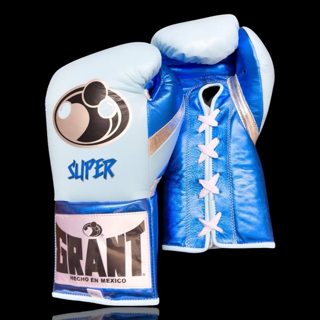 Grant Sky-Blue/Blue/Silver Boxing Gloves Custom Fit Gym Training