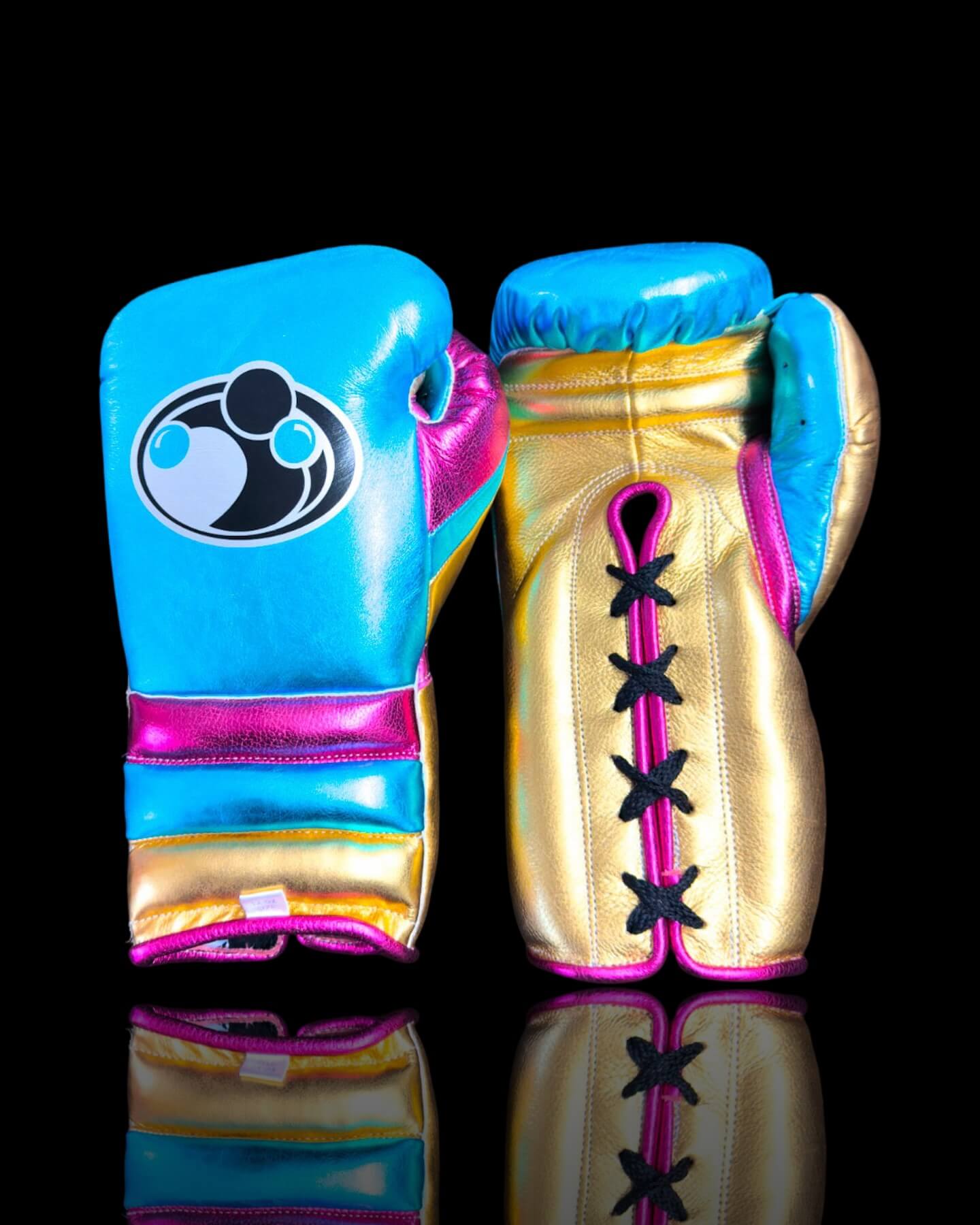 Grant Sky-Blue/Gold/Pink Boxing Gloves 14oz Premium Training Gloves