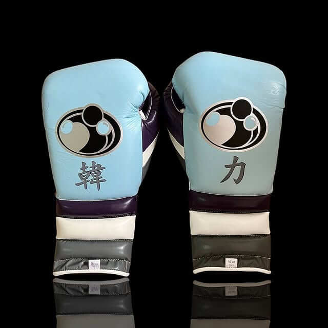 Grant Sky-Blue/Purple/White Boxing Gloves Sparring Training Gloves Back View