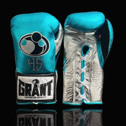 Grant Boxing Gloves Sky-Blue/Silver/Black 14oz Leather Training Gloves