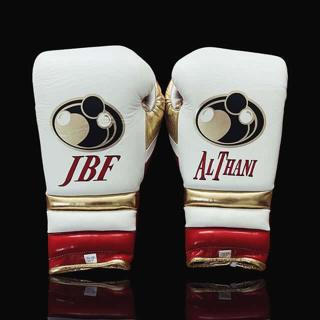Grant Boxing Gloves Set White/Red/Gold Gloves Back View