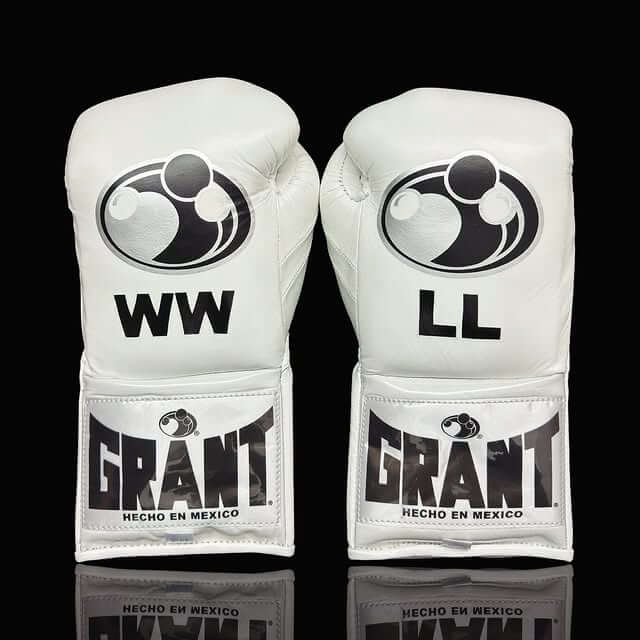 Grant Complete Boxing Set White Gloves Headguard Training Back View