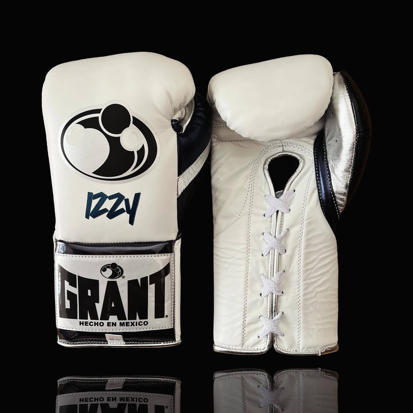 Grant White/Black/Silver Boxing Gloves Sparring Training Gloves