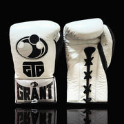 Grant White/Black Leather Boxing Gloves Classic Design Pair