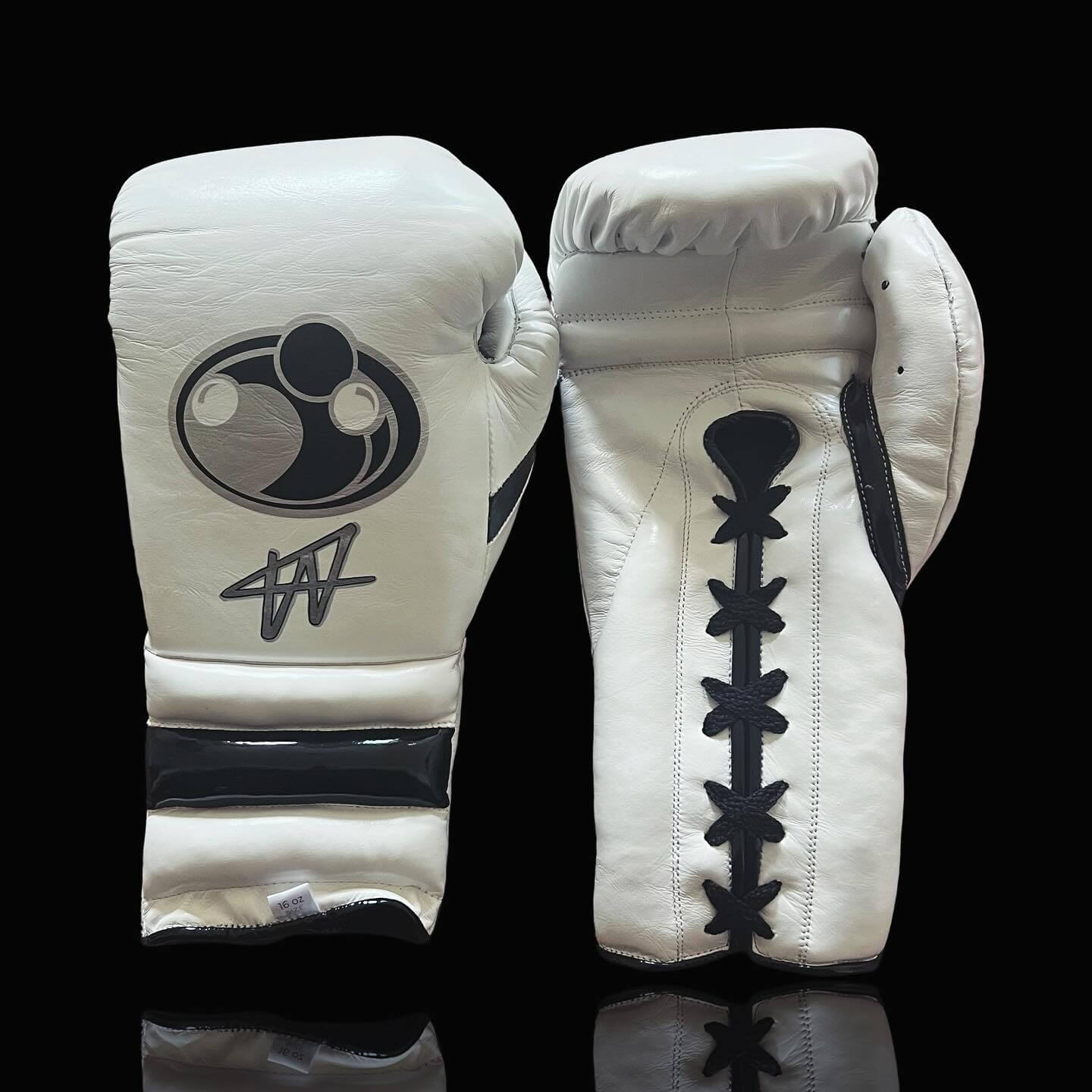Grant White/Black Full View Leather Boxing Gloves