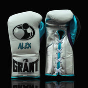Grant White/Blue/Black Boxing Gloves Premium Leather Training Pair