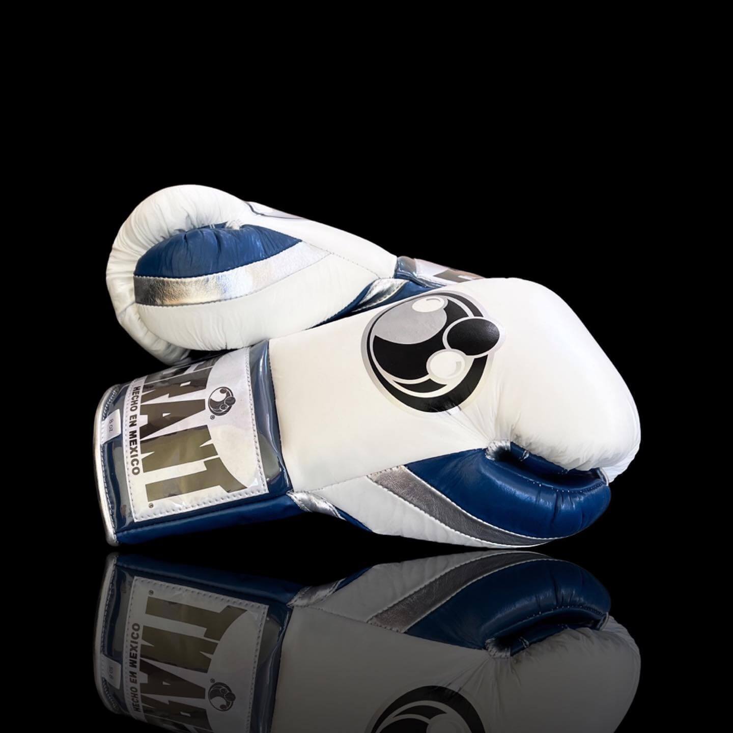 Grant White/Blue/Silver Boxing Gloves Sparring Training Gloves Thumb View
