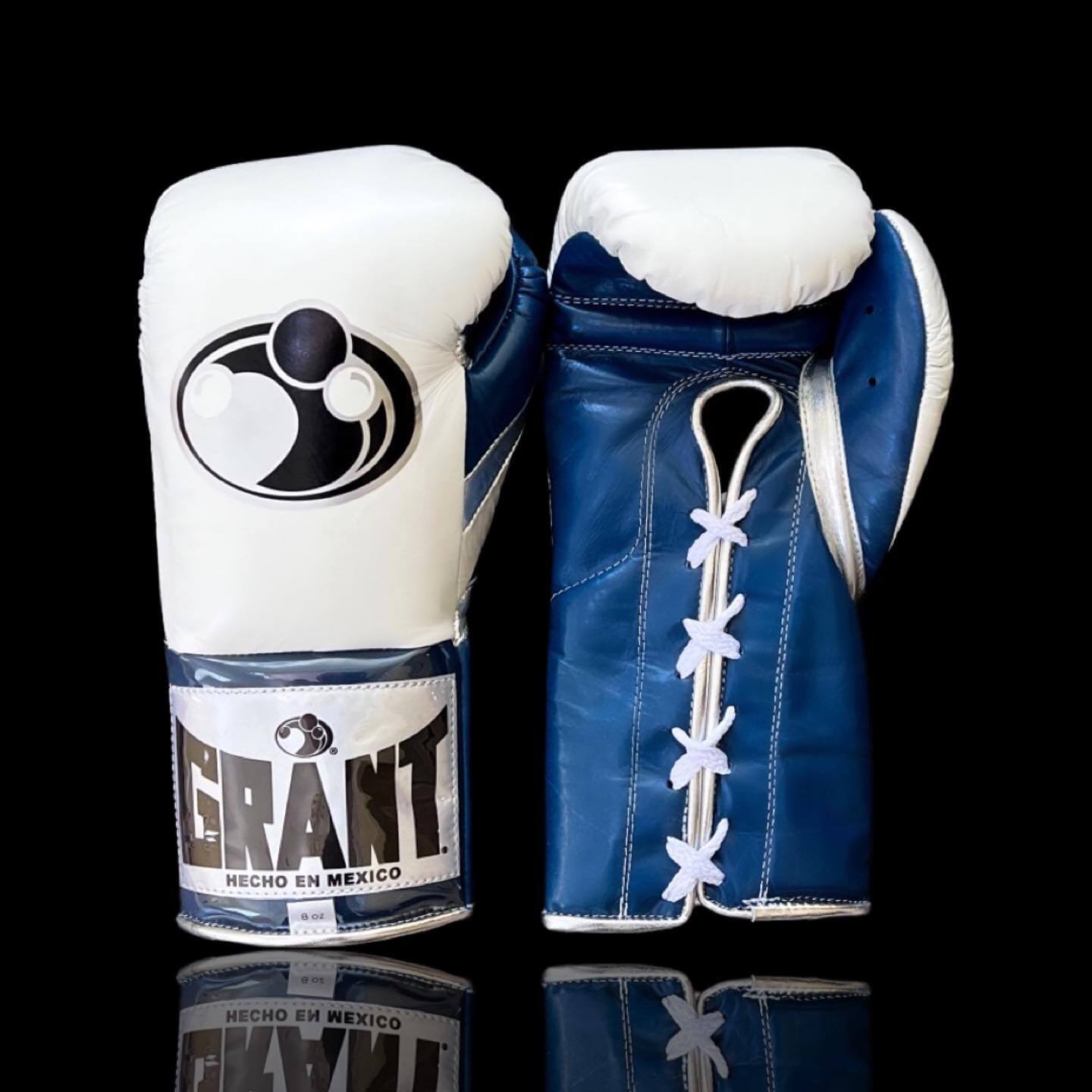 Grant White/Blue/Silver Boxing Gloves Sparring Training Gloves