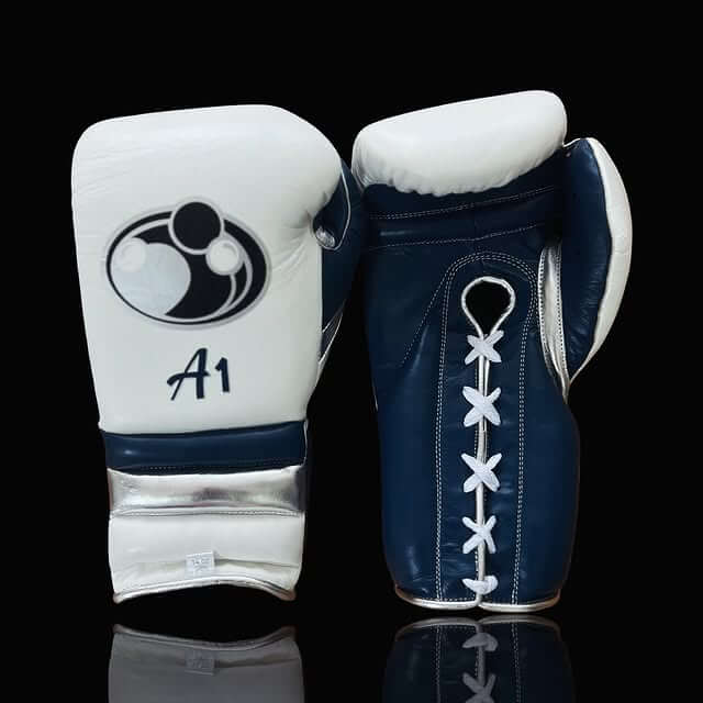 Grant Boxing Gloves Set White/Dark-Blue/Silver Heavy Duty Training Collection