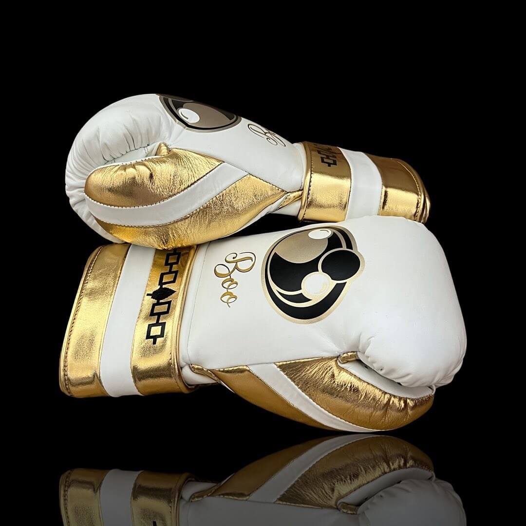 Grant White/Gold Boxing Gloves Custom Fit Gym Training Thumb View