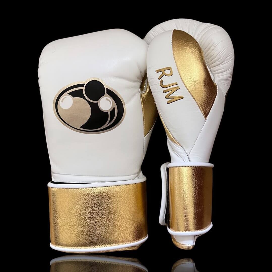 Grant White/Gold Boxing Gloves Beginner Friendly Training Gloves