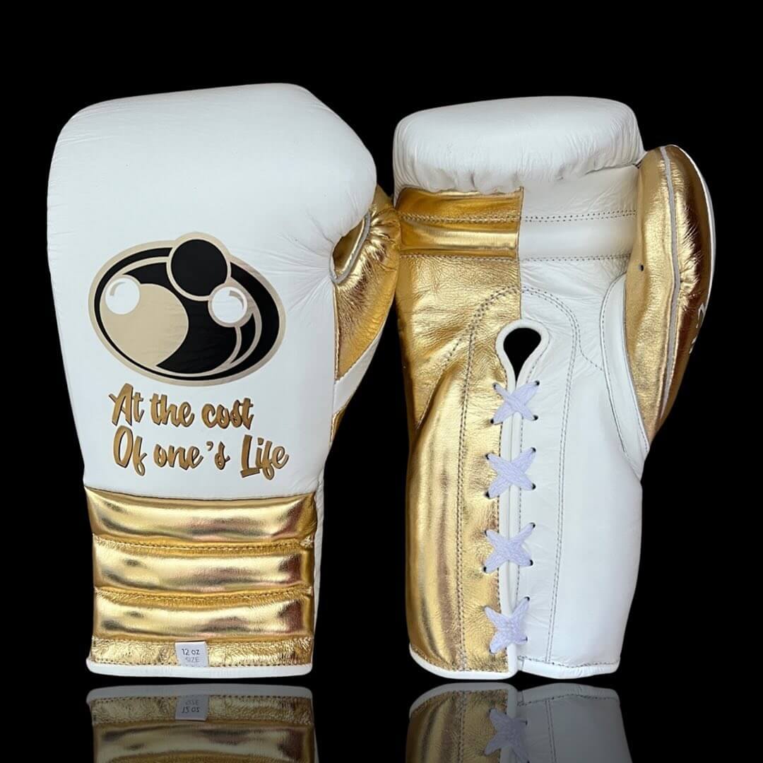 Grant White/Gold Boxing Gloves Durable Sparring Gloves