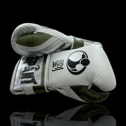Grant White/Light-Green/Silver Boxing Gloves Durable Sparring Gloves