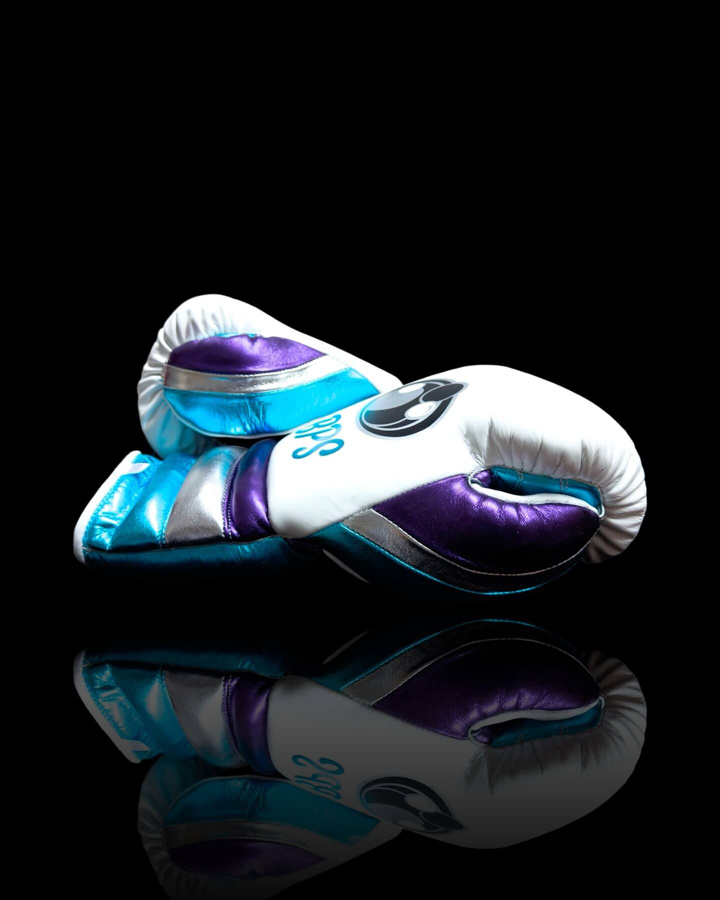 Grant White/Purple/Blue Boxing Gloves Premium Gym Training Pair Thumb View