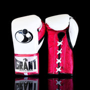 Grant White/Red/Black Full View Leather Boxing Gloves