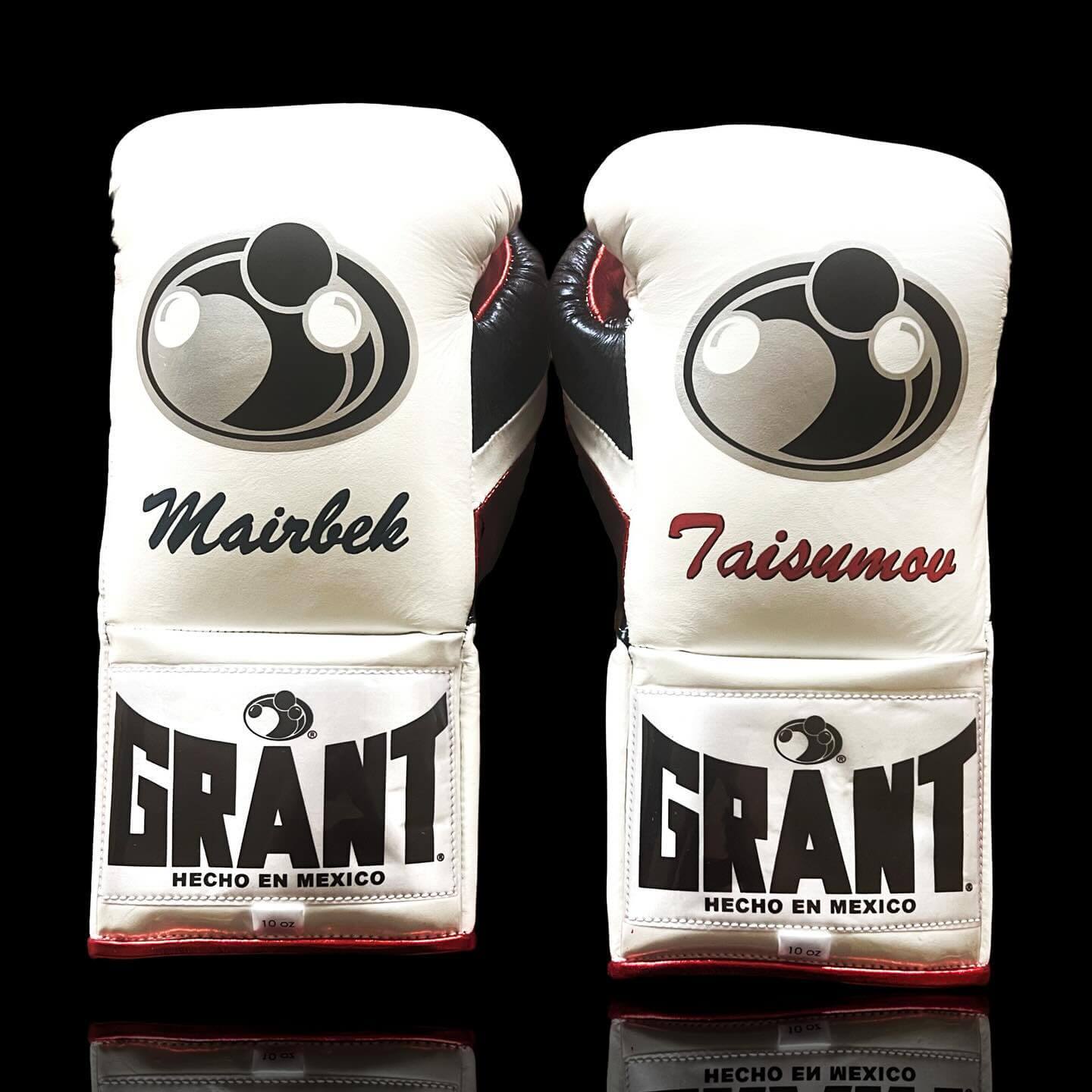 Grant White/Red/Black Boxing Gloves Premium Gym Training Pair Back View