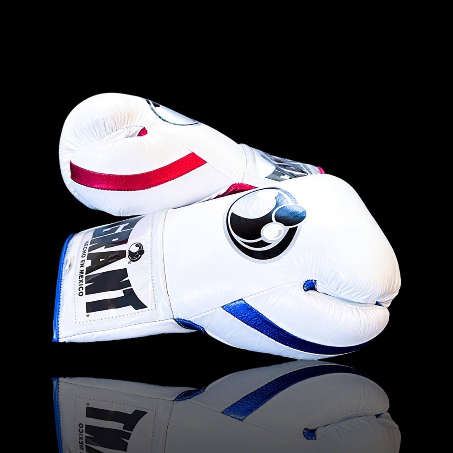 Grant White/Blue/Red Boxing Gloves Thumb View