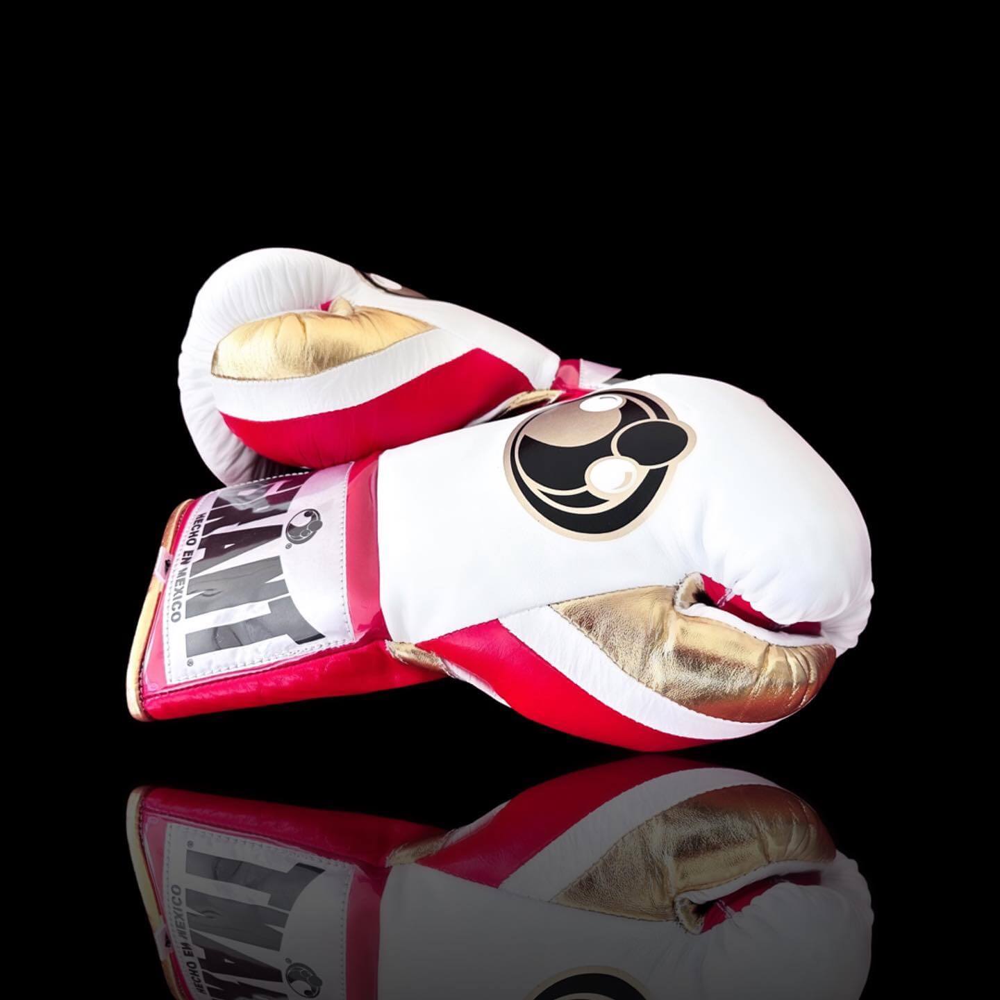 Grant White/Red/Gold Boxing Gloves Durable Sparring Gloves Thumb View