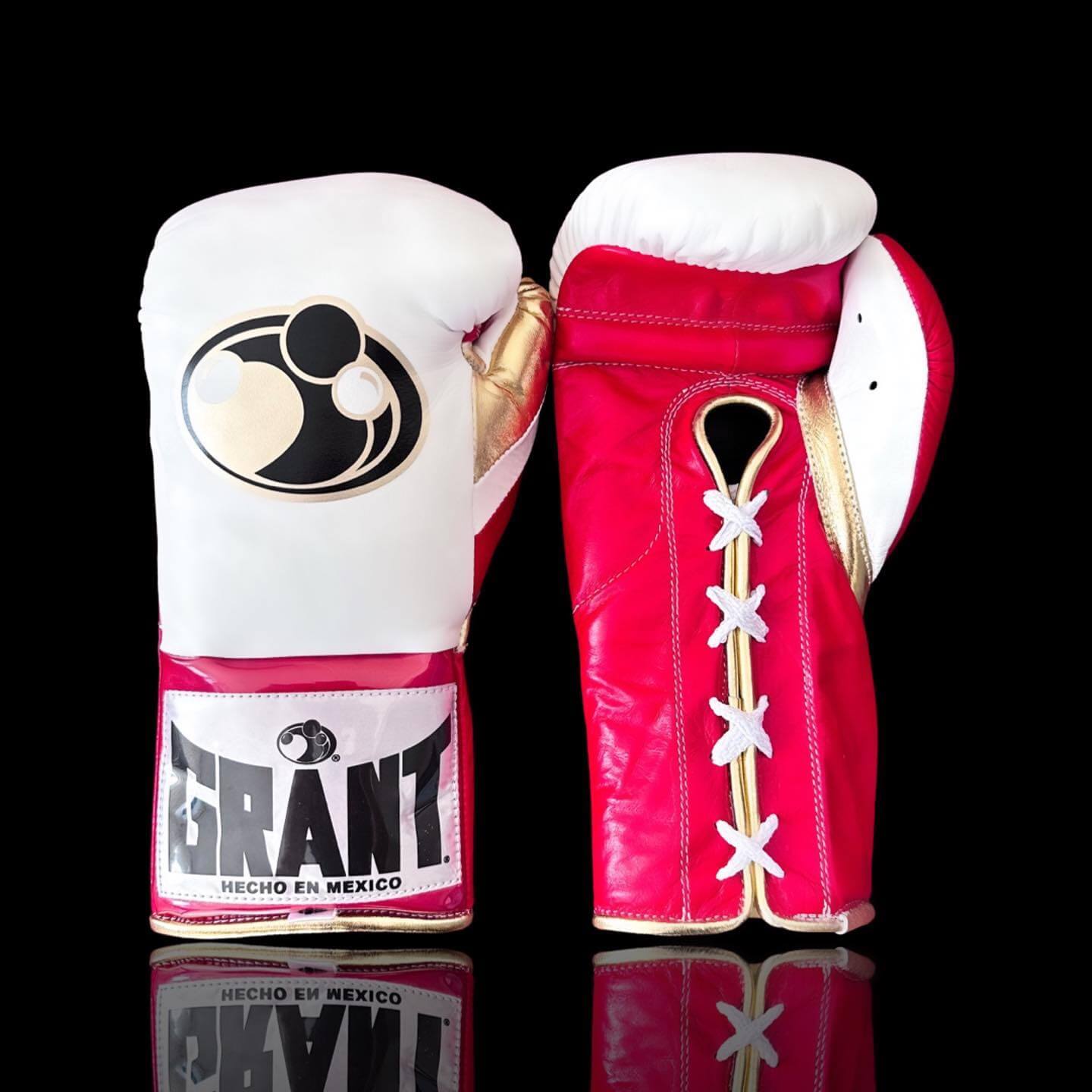 Grant White/Red/Gold Boxing Gloves Durable Sparring Gloves