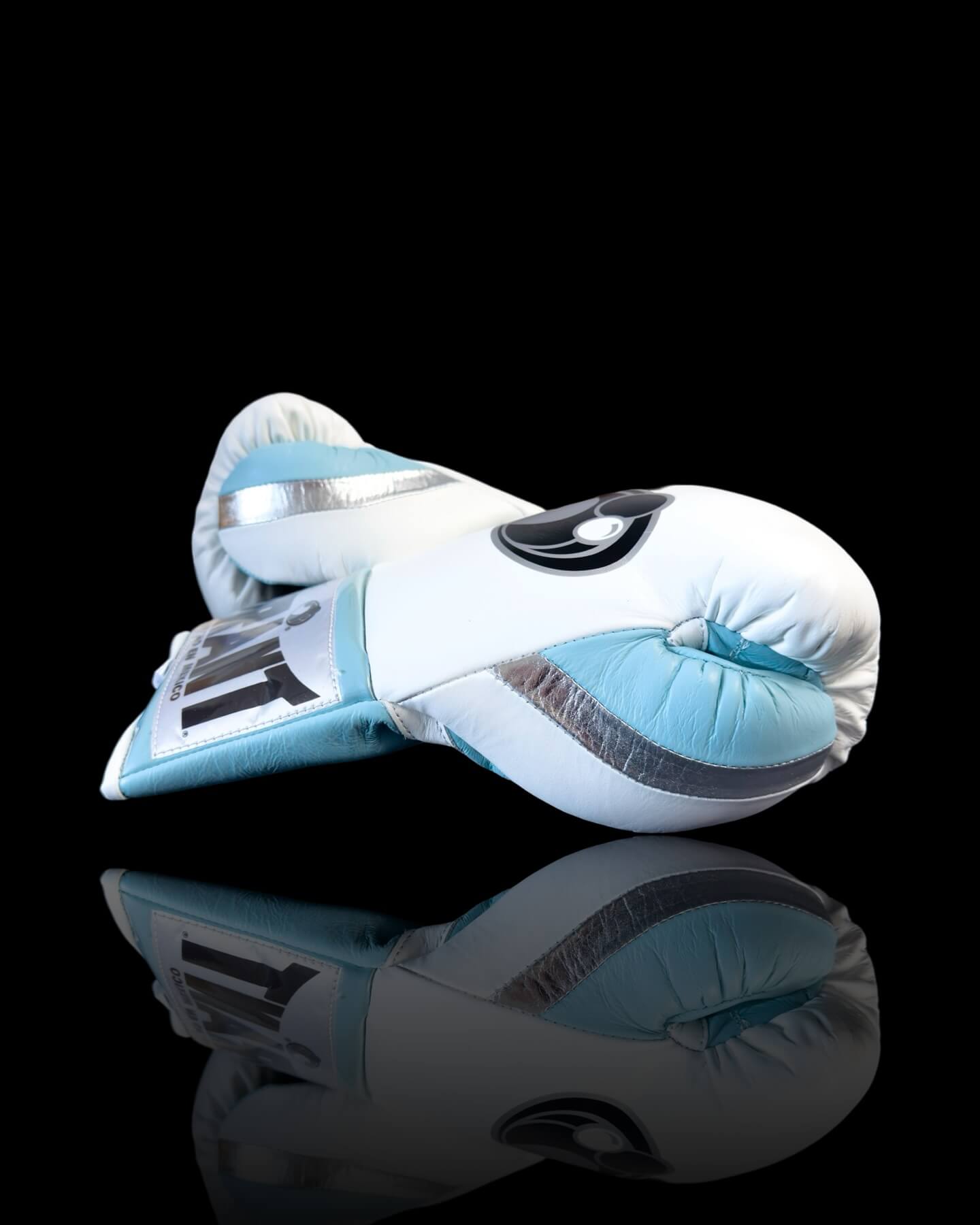 Grant White/Sky-Blue Boxing Gloves Premium Gym Training Pair Thumb View