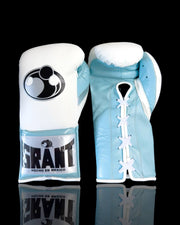Grant White/Sky-Blue Boxing Gloves Premium Gym Training Pair