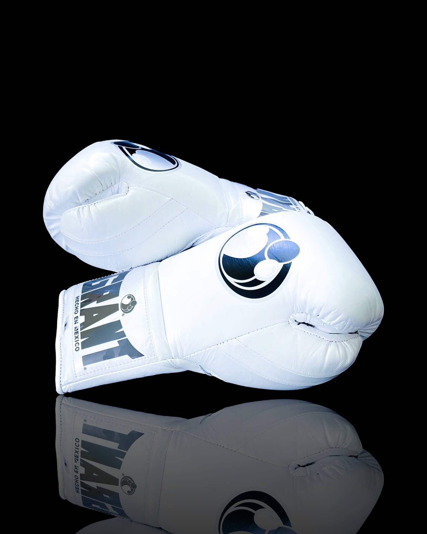 Grant White Leather Boxing Gloves Classic Design Pair Thumb View