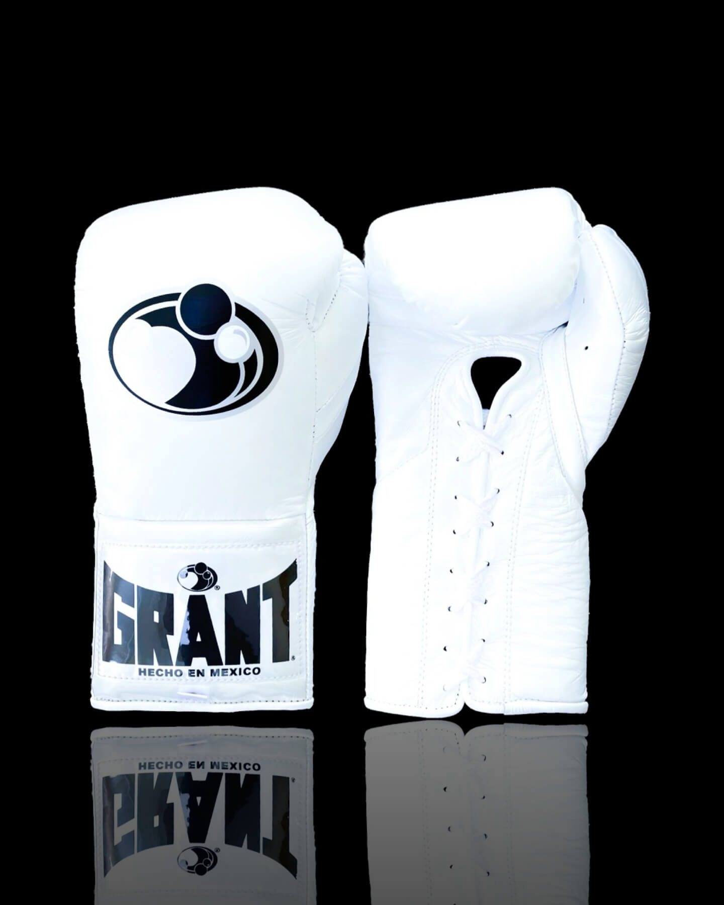 Grant White Leather Boxing Gloves Classic Design Pair