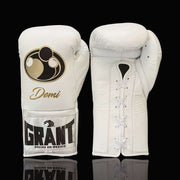 Grant White Leather Boxing Gloves Heavy Duty Training Pair
