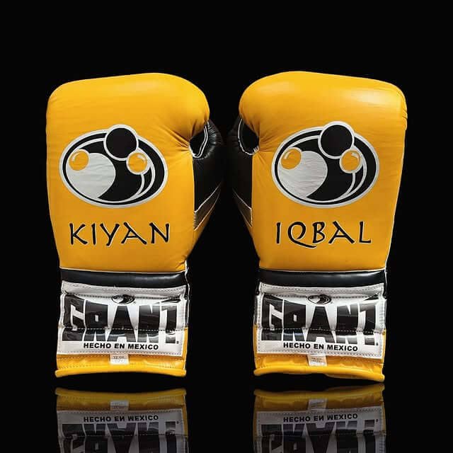 Grant Yellow/Black/Silver Boxing Set Heavy Duty Gloves Back View
