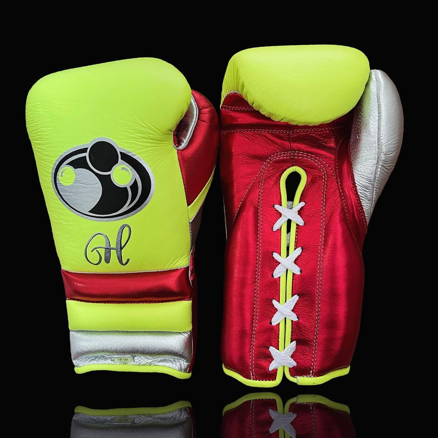 Grant Yellow/Red/Silver Boxing Gloves Durable Sparring Gloves