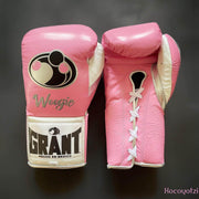 Grant Pink/White/Silver Boxing Gloves Premium Leather Training Pair