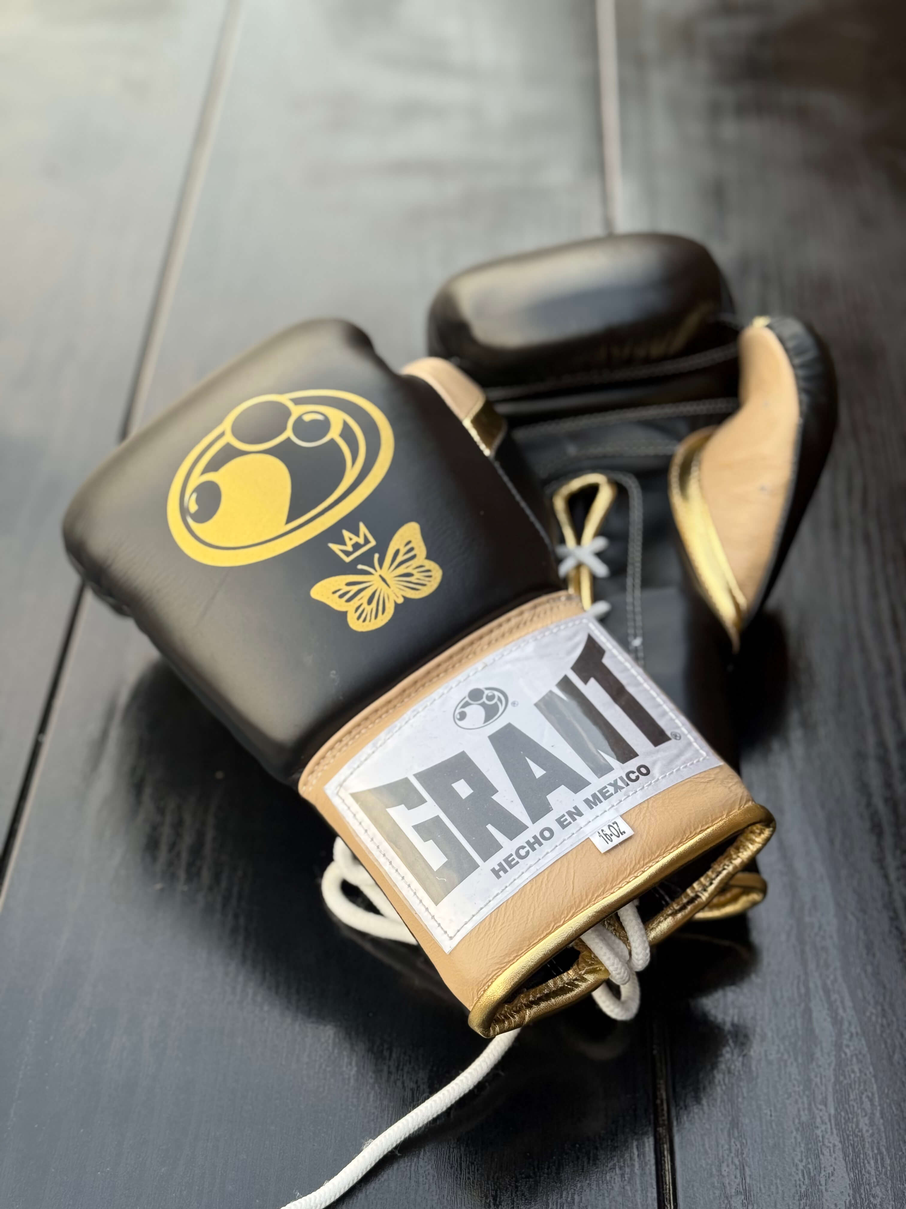 Grant Boxing Sets Black/Beige/Gold Leather Gloves
