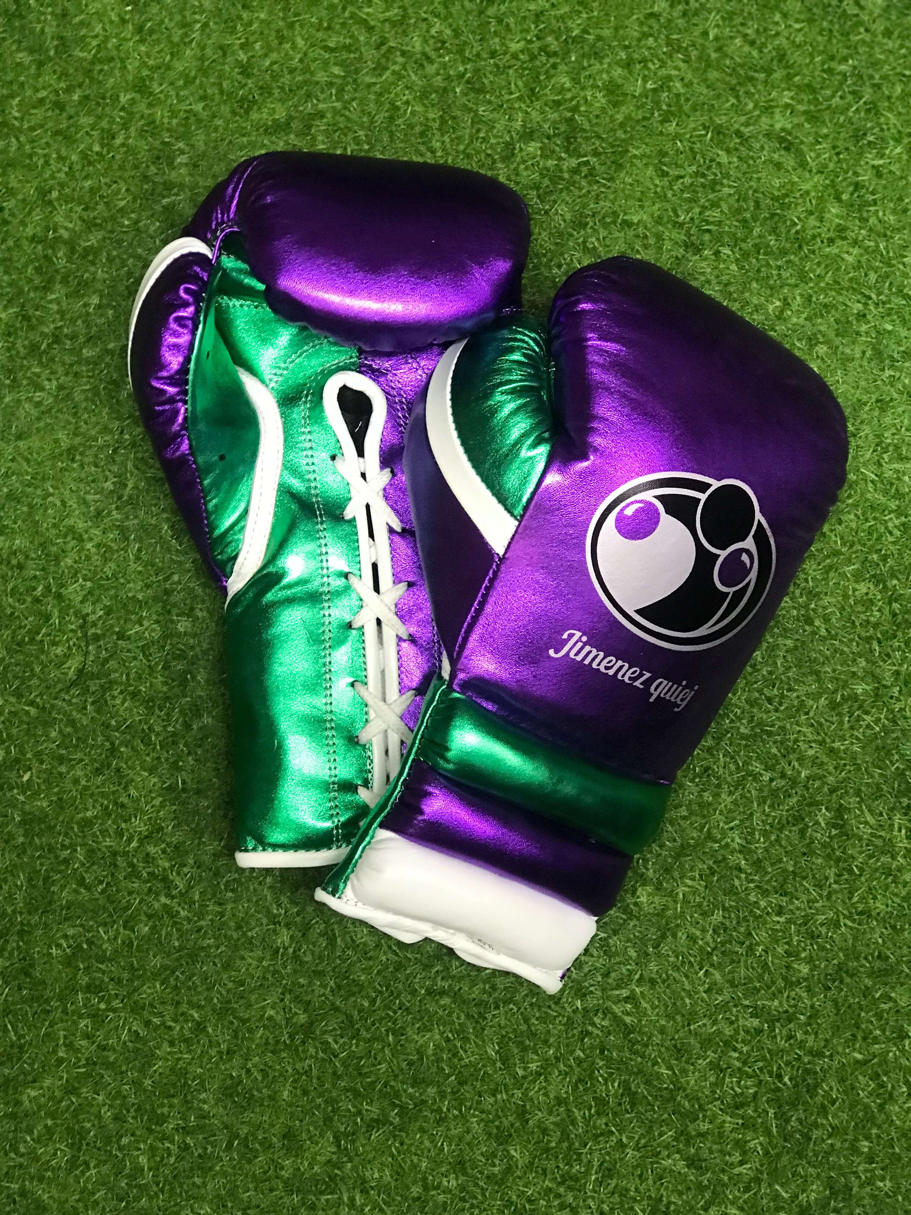 Grant Boxing Sets Purple/Green/White Padded Gloves