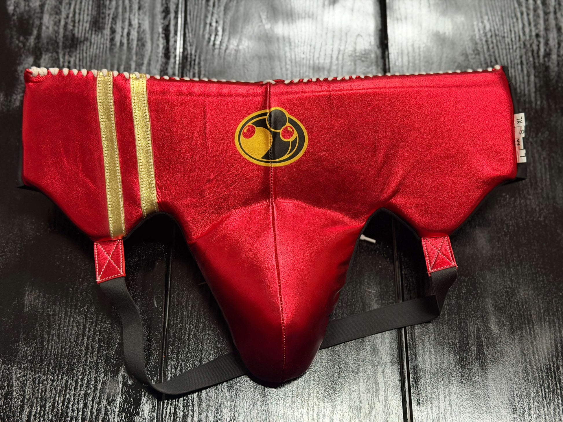 Grant Boxing Sets Red/Gold Leather Groinguard