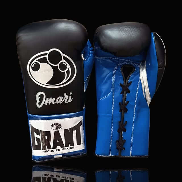 Grant Full Gear Boxing Set Blue/Black/Silver 14oz Gloves
