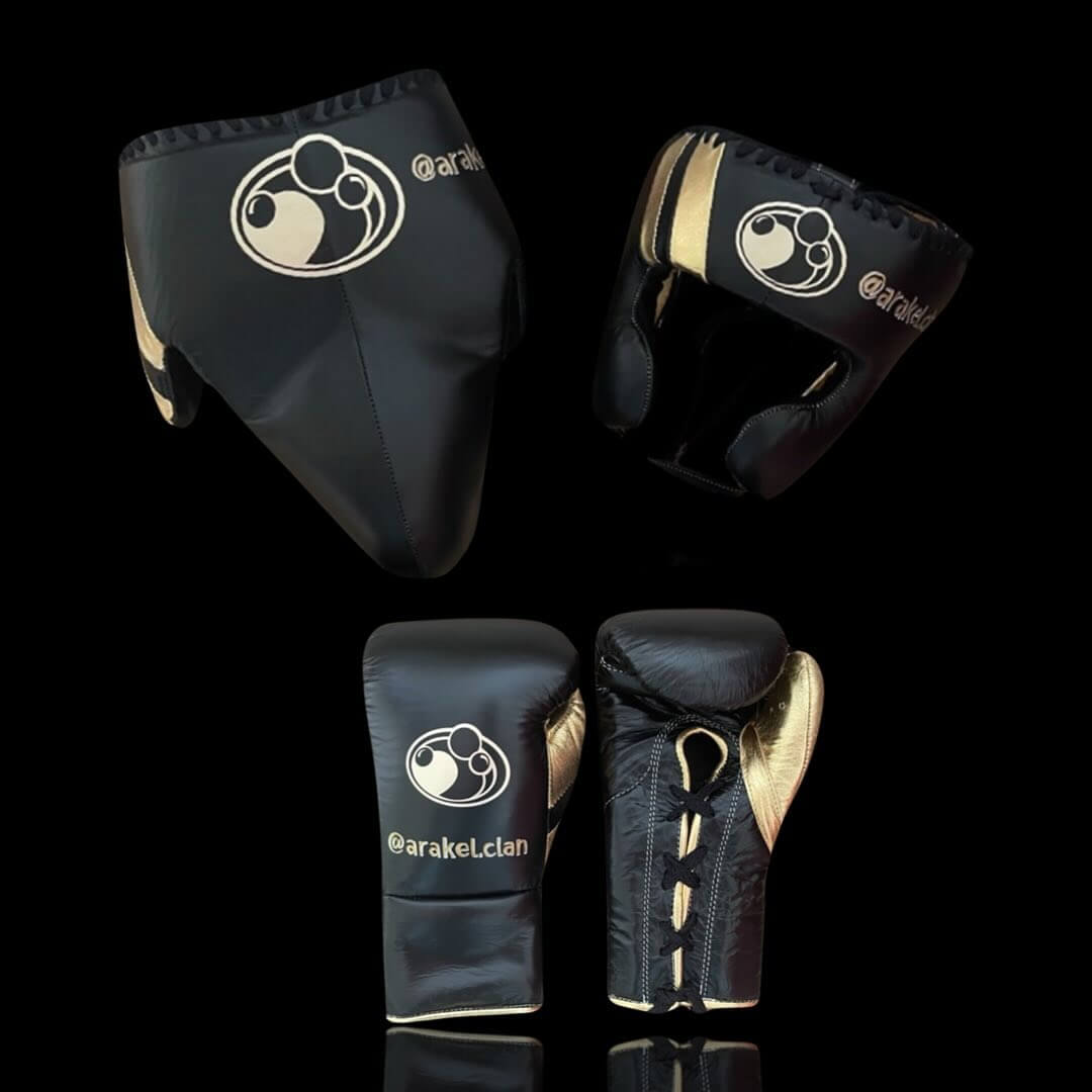 Grant Leather Boxing Set Black/Gold Custom Training Collection