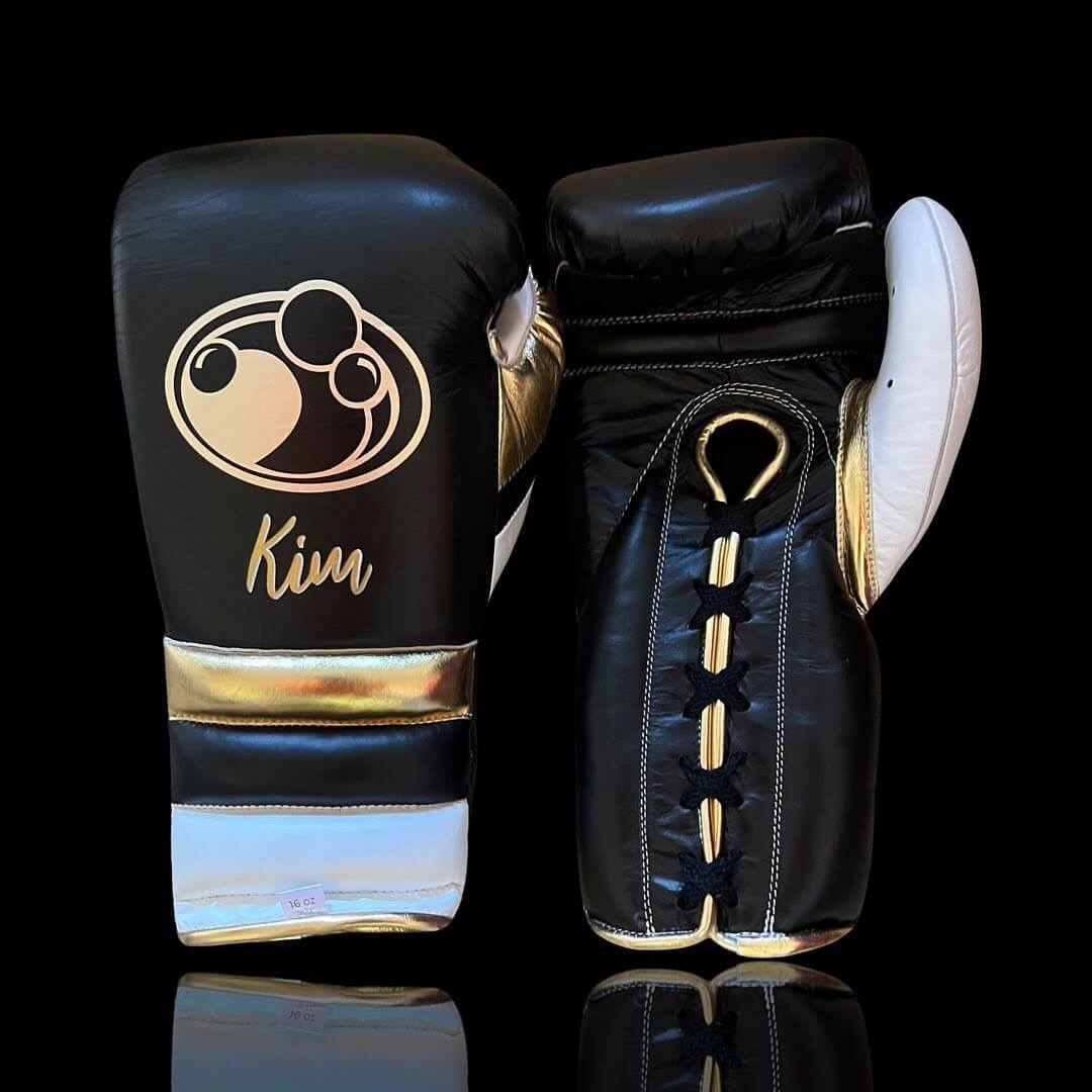 Grant Black/White/Gold Boxing Set 14oz Gloves