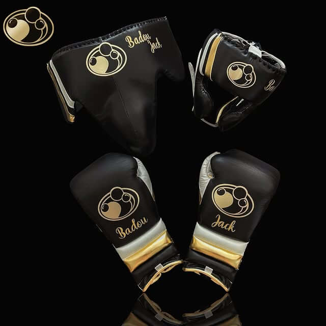 Grant Leather Boxing Set Black/White/Gold Gym Training Kit