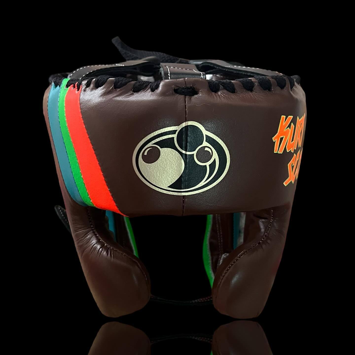 Grant Boxing Set Brown/Blue/Green/Orange Lace-Up Headguard