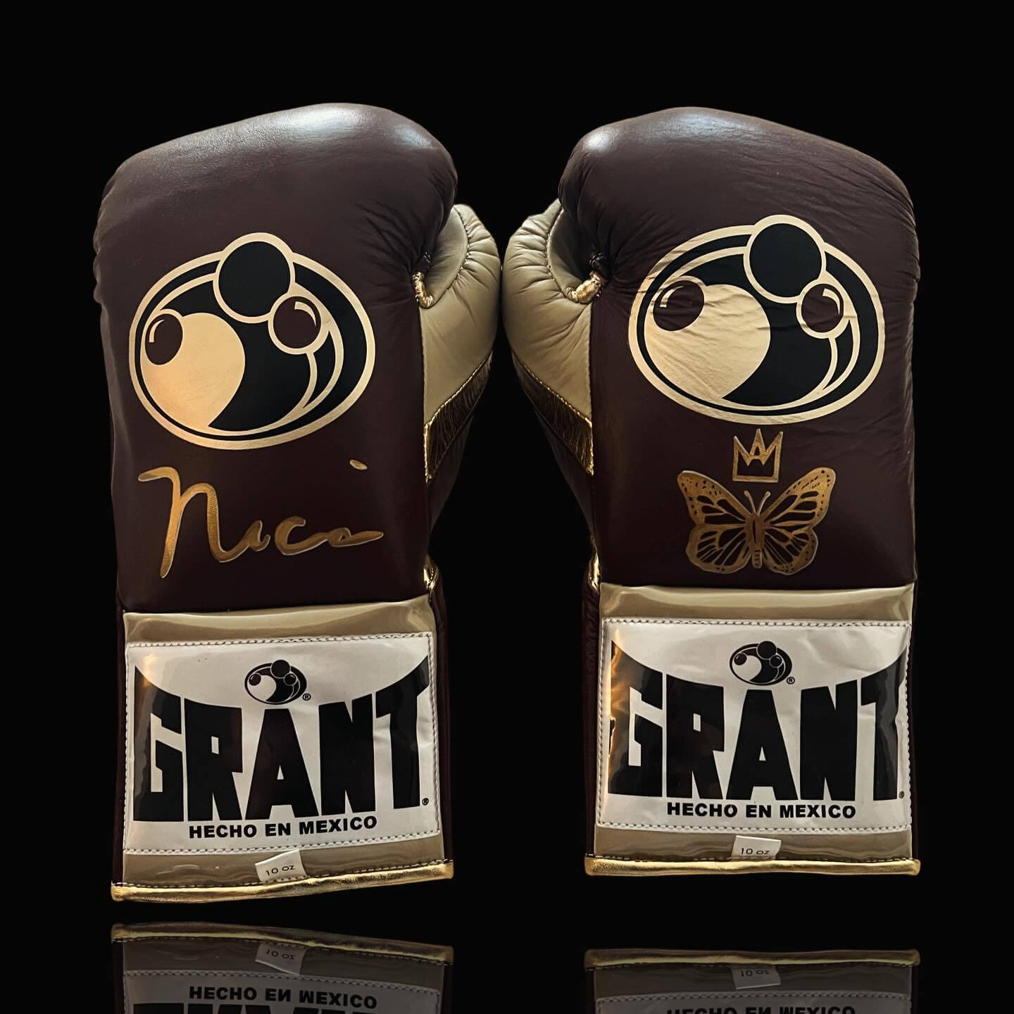 Grant Boxing Gloves Set Brown/Gold Gloves Back View