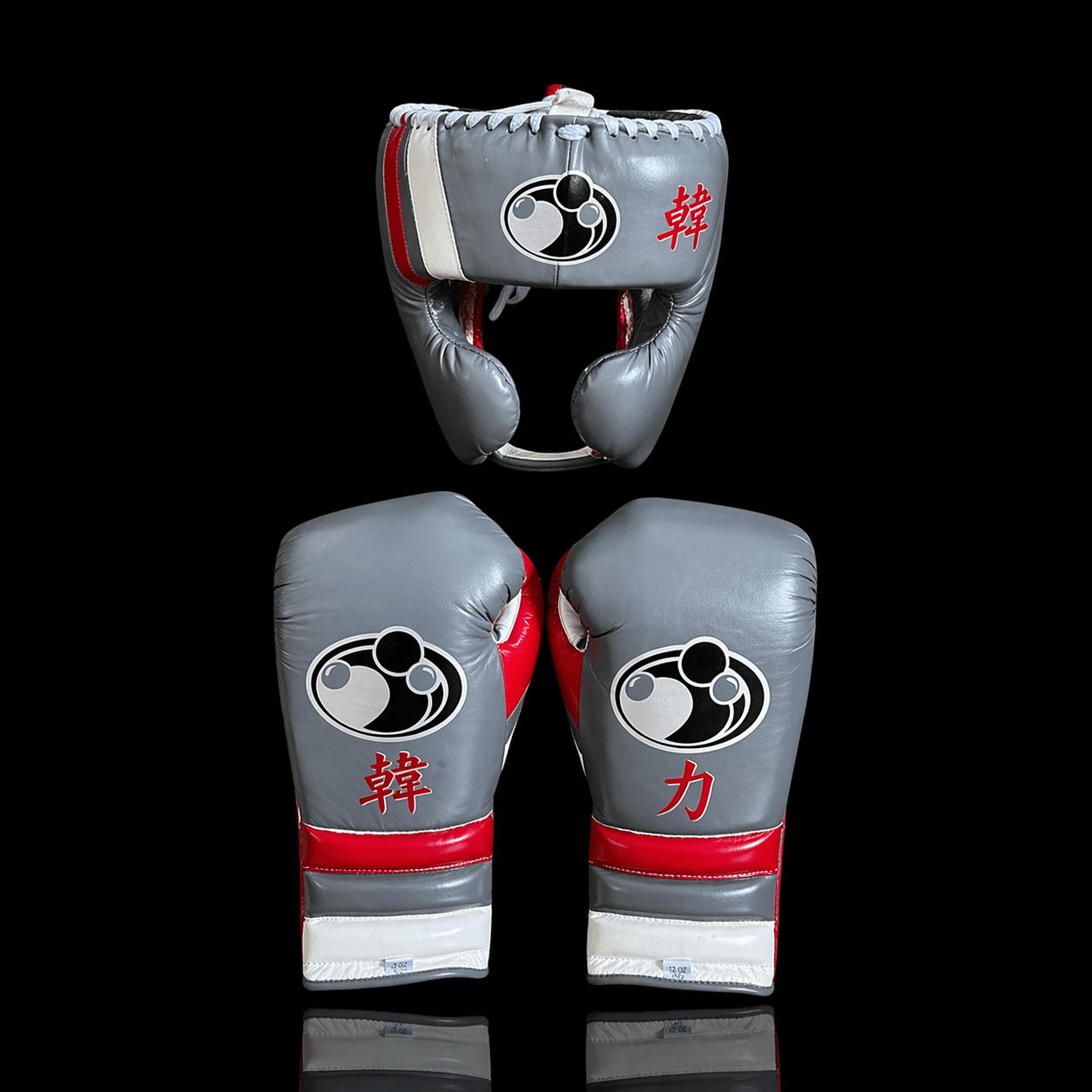 Grant Leather Boxing Set Grey/Red/White Gym Training Kit
