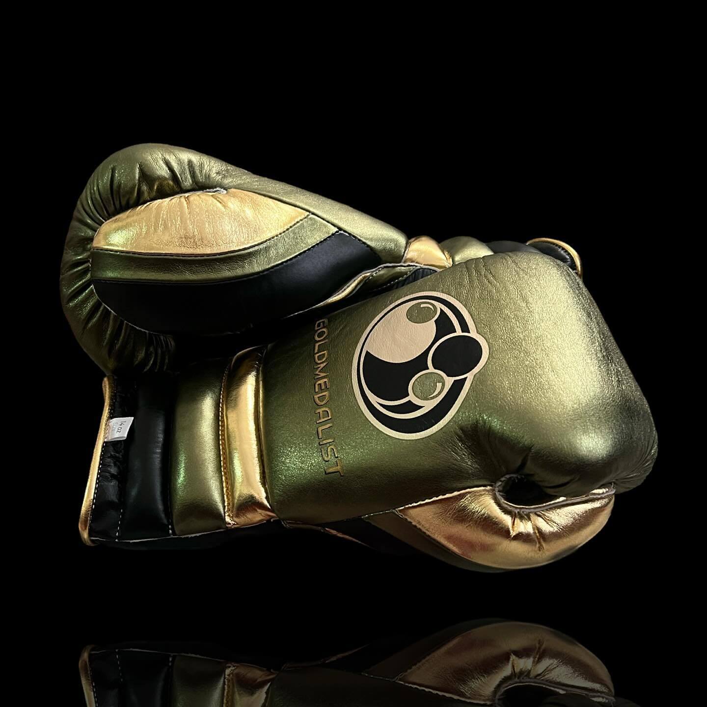 Grant Leather Boxing Set Green/Gold/Black Gloves Thumb View